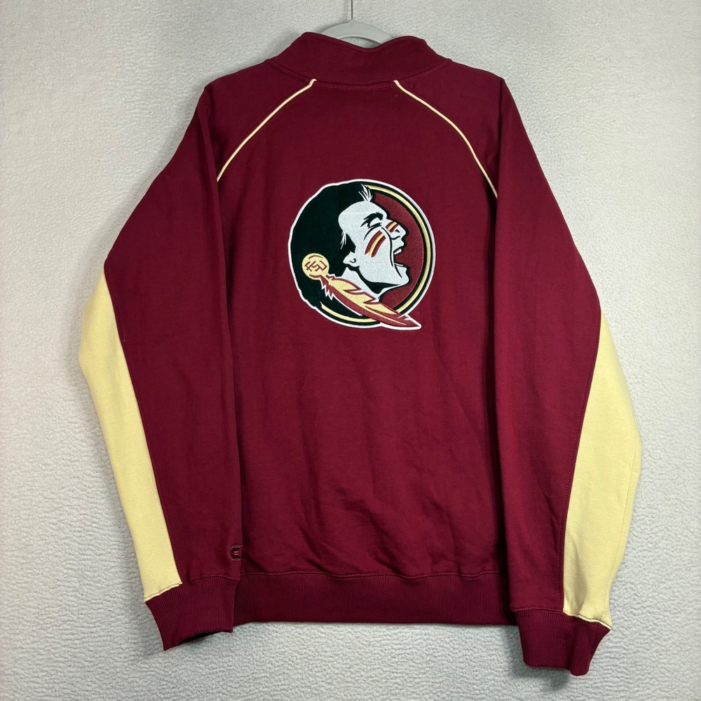 Y2K Florida State Seminoles Quarter Zip Pullover Men XL Maroon Colosseum FSU 1/4